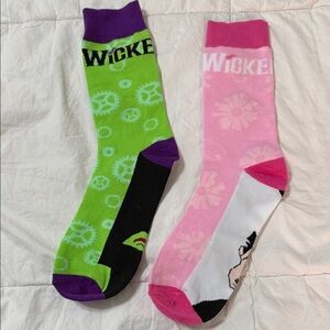 Wicked New York musical Green and Pink Women's Socks BNWOT